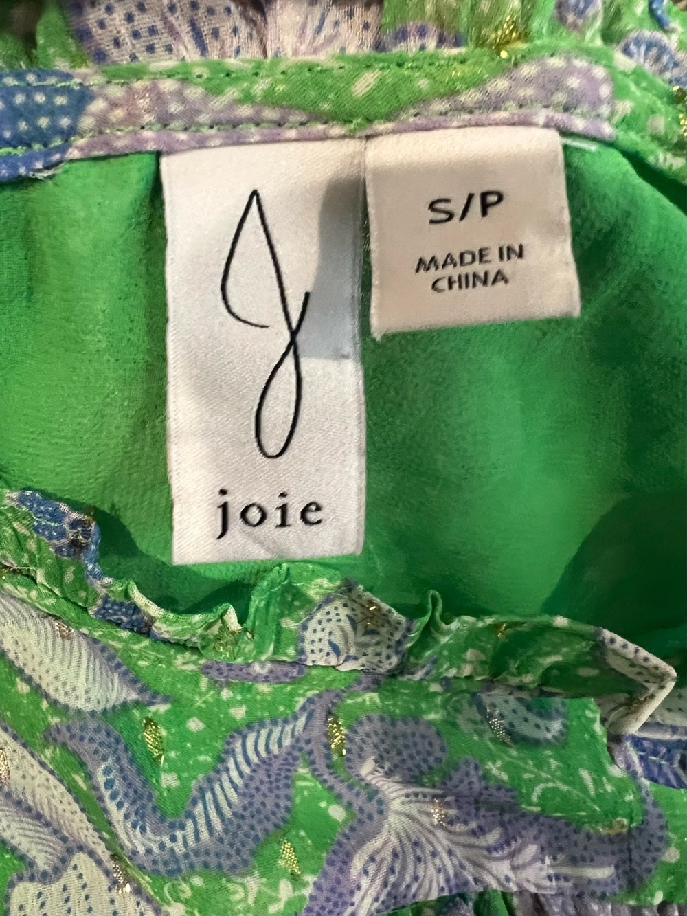 Green Floral Short-Sleeve Peasant Top - Picture 11 of 13